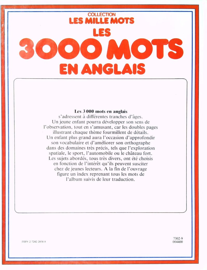 Livre 3000 Mots en anglais - Collectif (Livre d'occasion) - ISBN 2724228588
