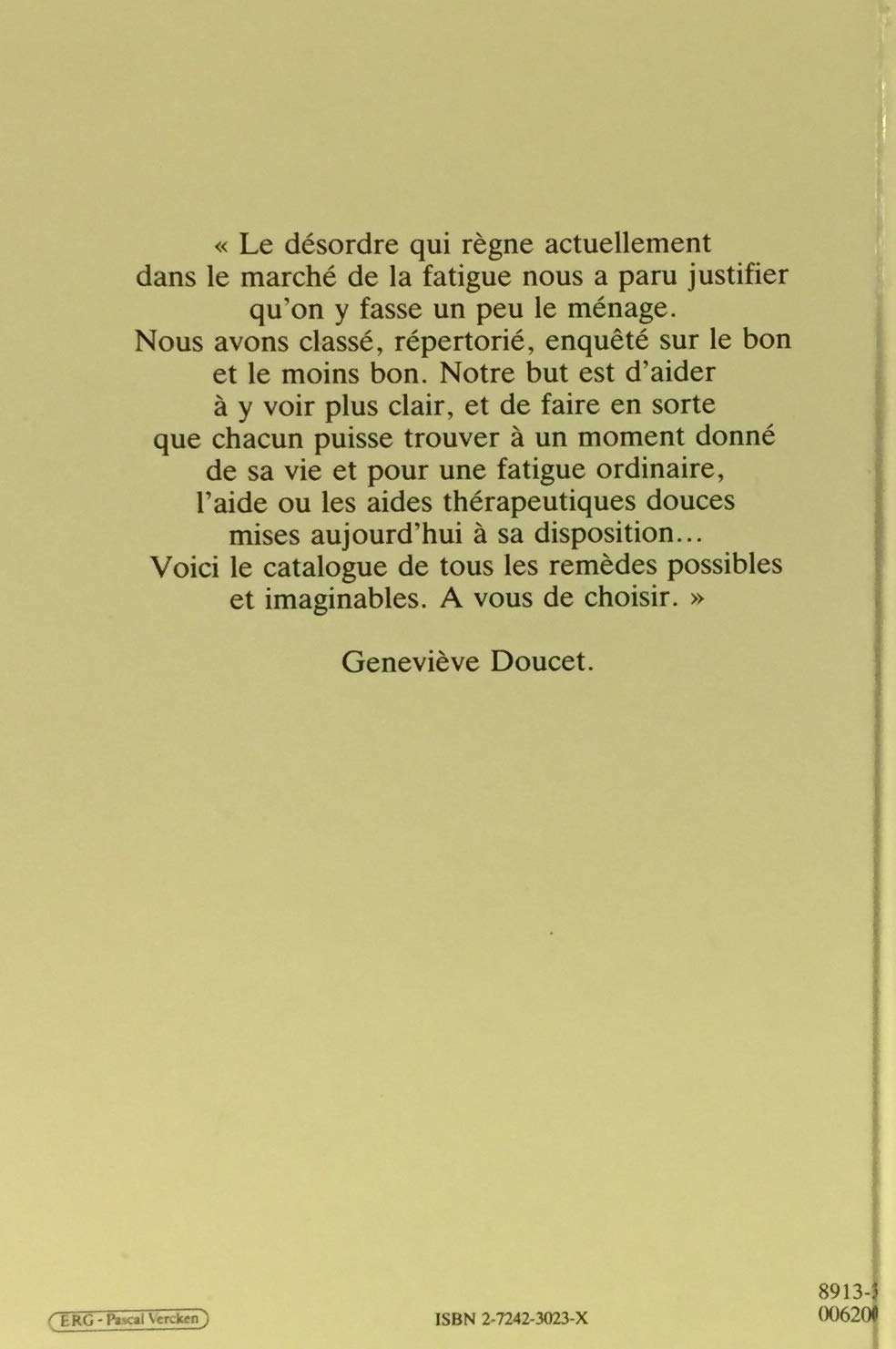 Livre L'anti-fatigue - Geneviève Doucet (Livre d'occasion) - ISBN 272423023X