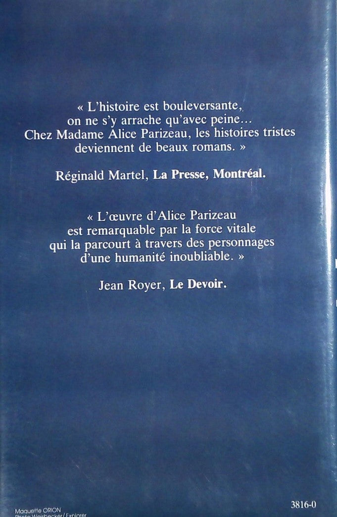 Livre L'amour de Jeanne - Alice Parizeau (Livre d'occasion) - ISBN 2724233182