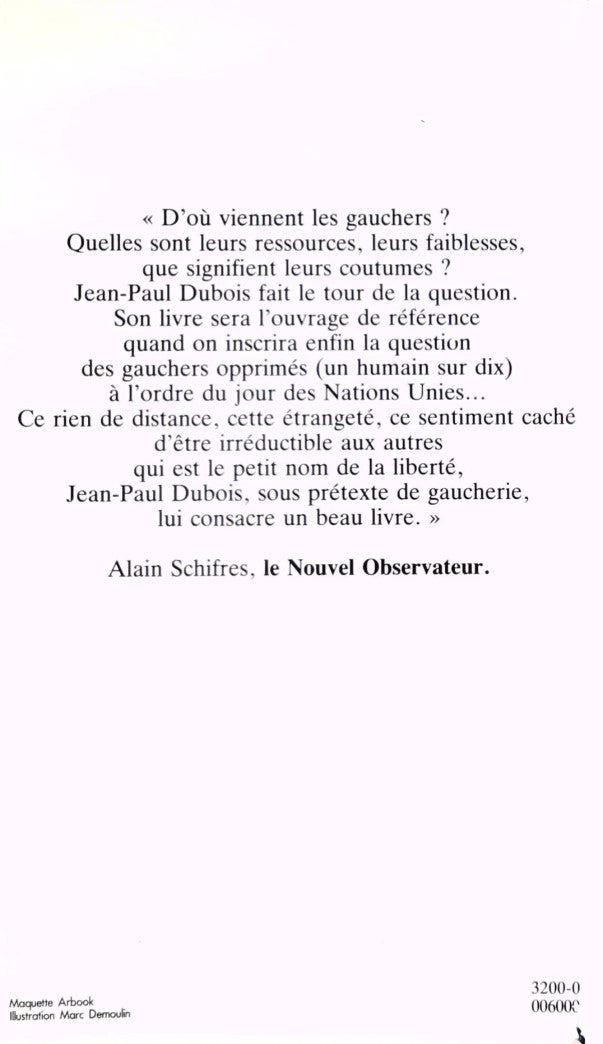 Livre Éloge du gaucher dans un monde manchot - Jean-Paul Dubois (Livre d'occasion) - ISBN 2724235924