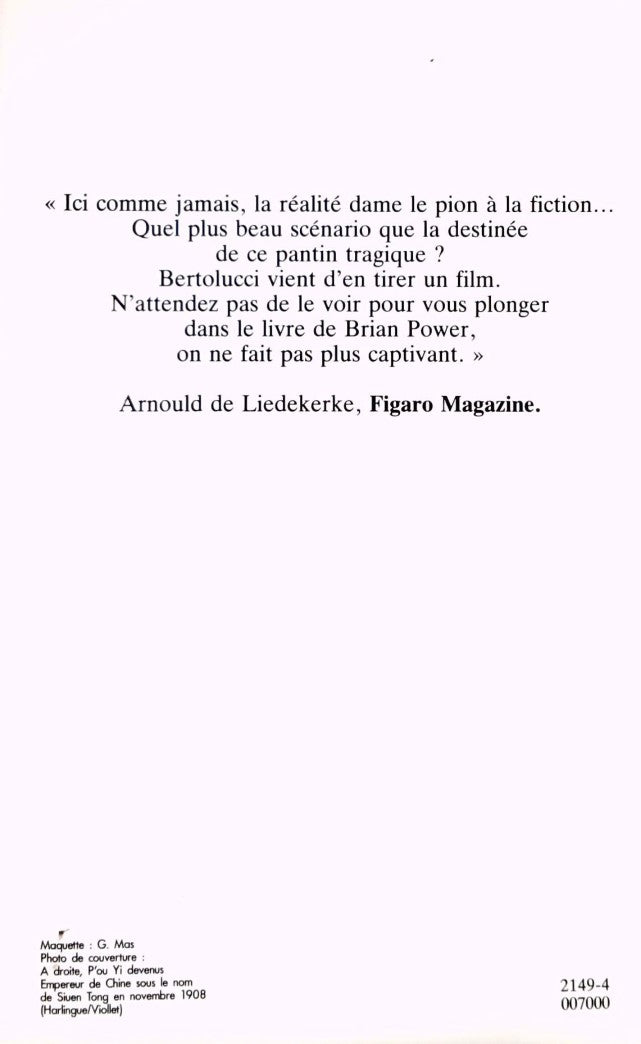 Livre Le dernier fils du ciel - Brian Power (Livre d'occasion) - ISBN 2724236033