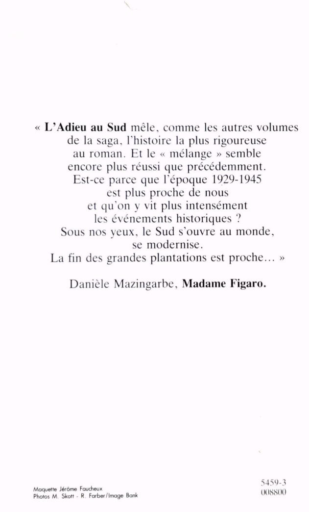 Livre L'adieu au Sud - M. Denuzière (Livre d'occasion) - ISBN 272423703X