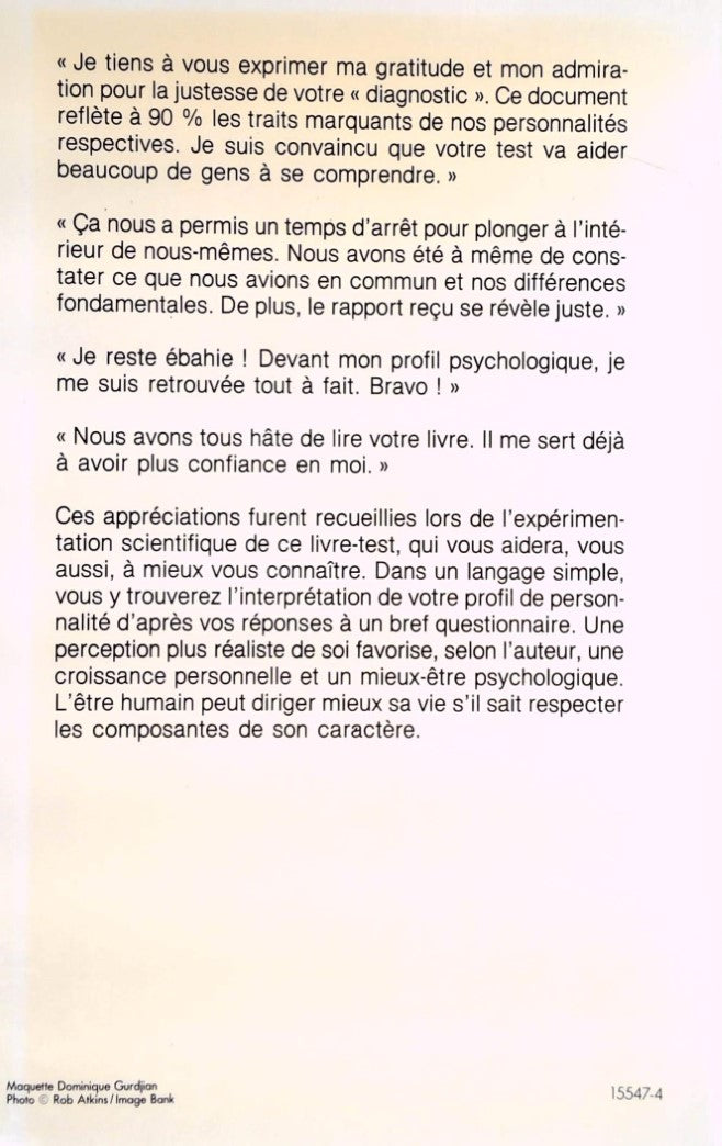 Livre Profil de ma personnalité : un livre-test sur la connaissance de soi - Claude Forest (Livre...