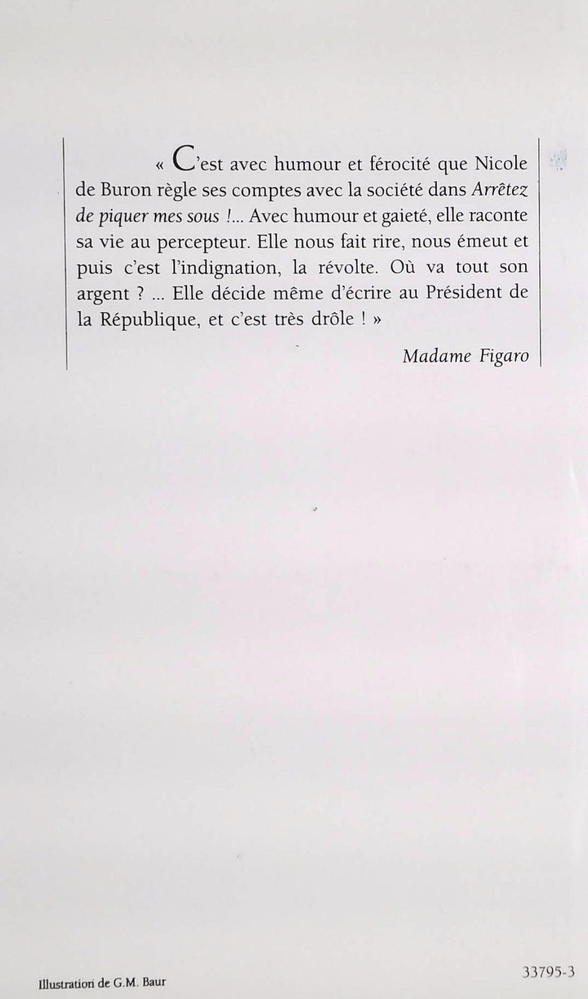 Livre Arrêtez de piquer mes sous! - Nicole De Buron (Livre d'occasion) - ISBN 272427380X