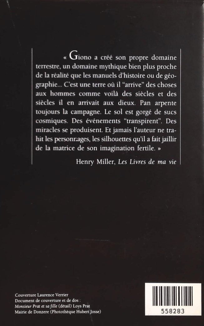 Livre Colline - Un de Baumugnes - Regain - Jean Giono (Livre d'occasion) - ISBN 2724286901