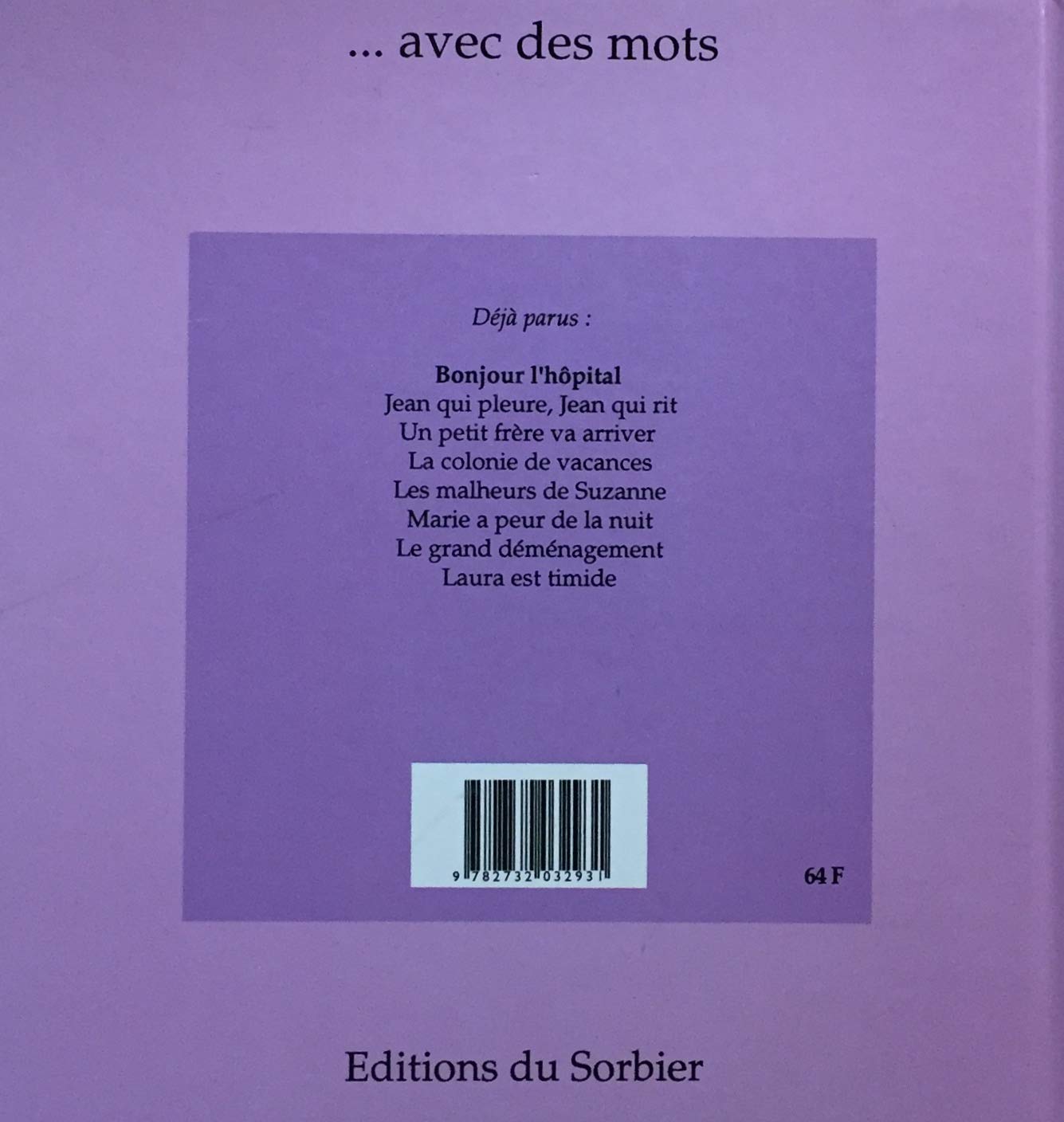 Livre Bonjour l'hôpital (Livre d'occasion) - ISBN 273203293X