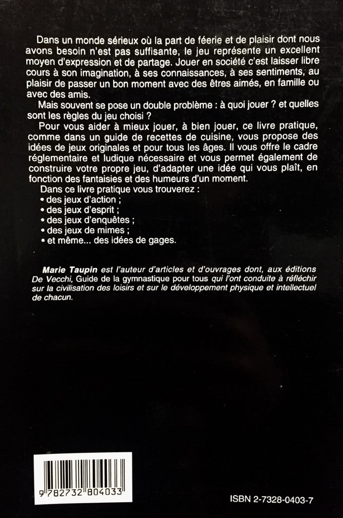 Livre Comment jouer aux jeux de société : idées, astuces et stratégies - Marie Taupin (Livre d'oc...