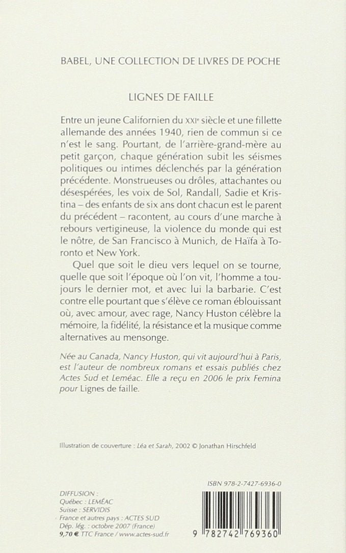 Livre Lignes de faille - Nancy Huston (Livre d'occasion) - ISBN 2742769366