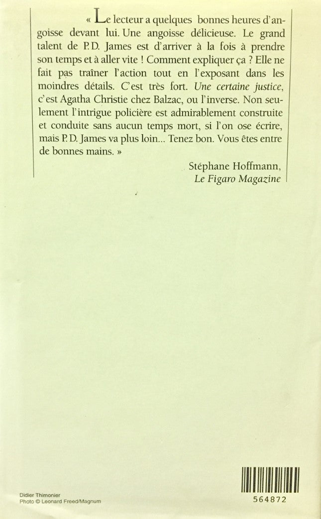 Livre Une certaine justice - P.D. James (Livre d'occasion) - ISBN 274412267X