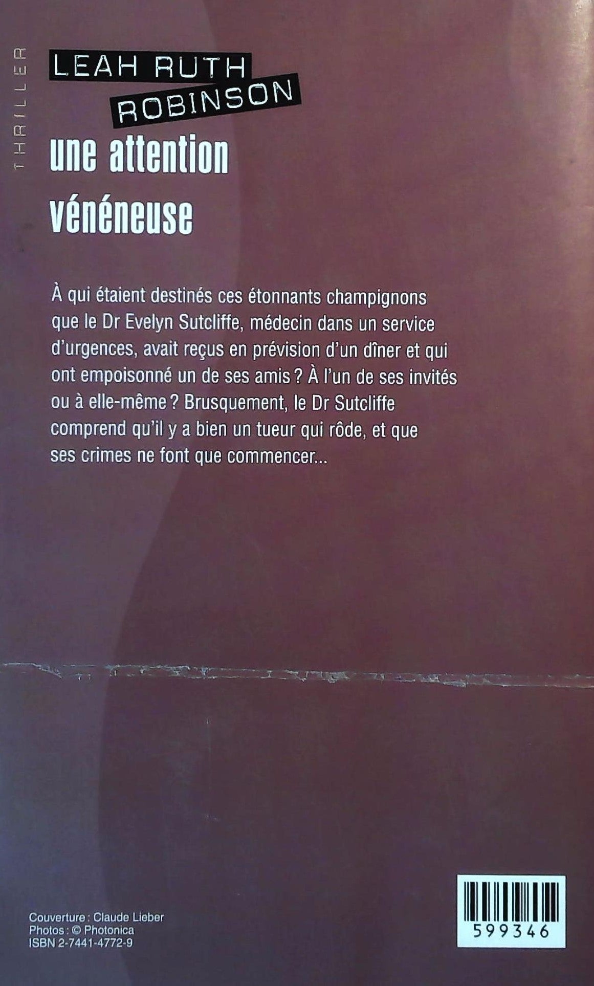Livre Une attention vénéneuse - Leah Ruth (Livre d'occasion) - ISBN 2744147729
