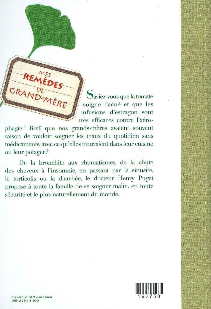 Livre Mes remèdes de grand-mère (Livre d'occasion) - ISBN 2744151300