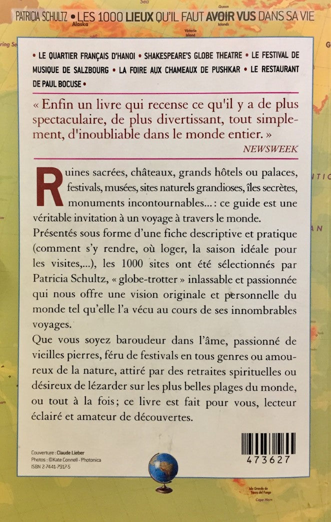Livre Les 1000 lieux qu'il faut avoir vus dans sa vie - Patricia Schultz (Livre d'occasion) - ISB...
