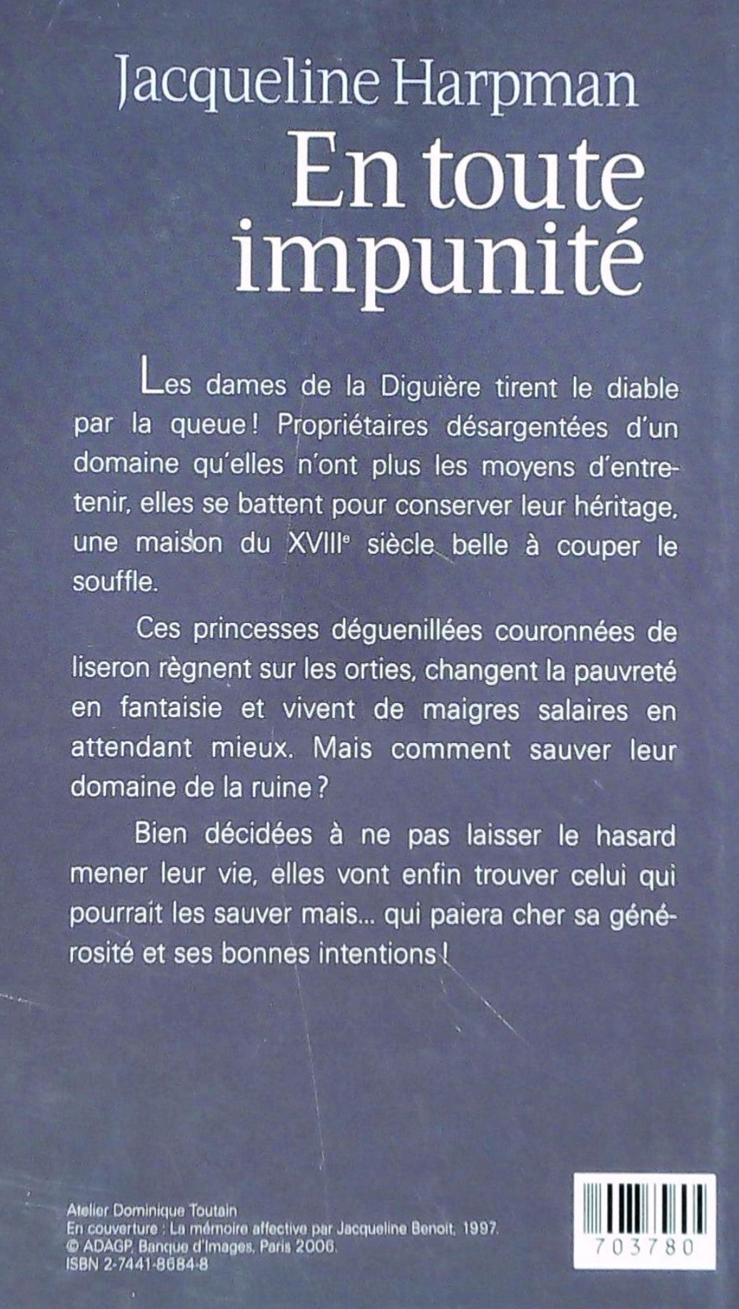 Livre En toute impunité - Jacqueline Harpman (Livre d'occasion) - ISBN 2744186848