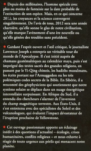 Livre Apocalypse 2012 - Lawrence E. Joseph (Livre d'occasion) - ISBN 274990711X
