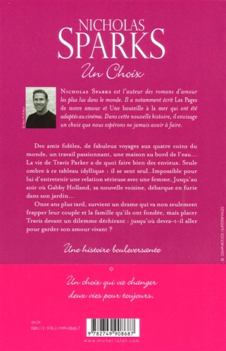 Livre Un choix (Nicholas Sparks) (Livre d'occasion) - ISBN 274990868X