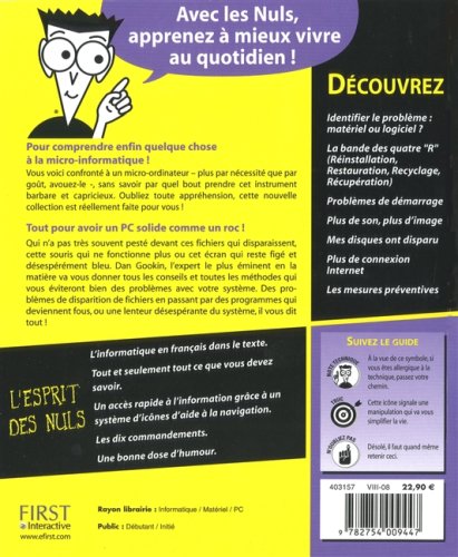 Livre Dépanner et optimiser un PC sous Windows Vista pour les nuls - Dan Gookin (Livre neuf) - IS...