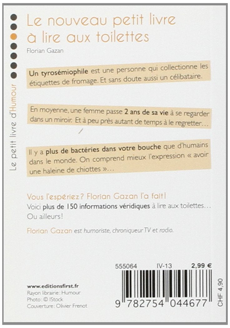 Livre Le nouveau petit livre à lire aux toilettes - Florian Gazan (Livre d'occasion) - ISBN 27540...