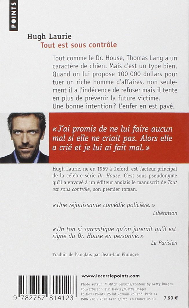 Livre Tout est sous contrôle - Hugh Laurie (Livre neuf) - ISBN 2757814125