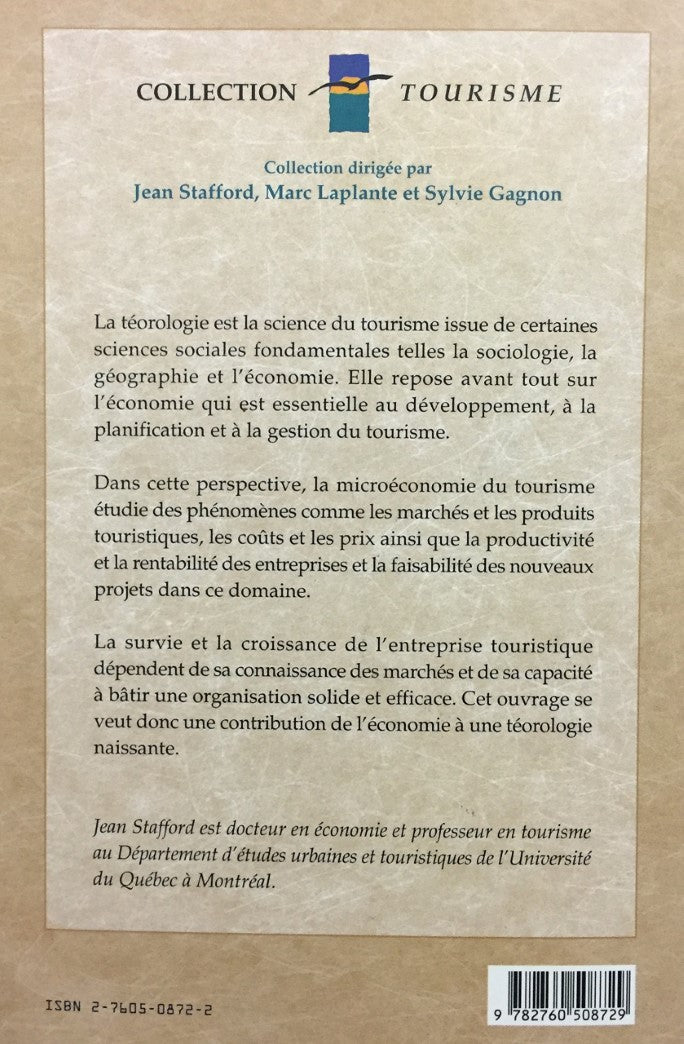 Livre Microéconomie du tourisme - Jean Stafford (Livre d'occasion) - ISBN 2760508722