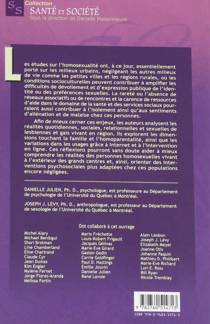 Livre Homosexualités : variations régionales - Danielle Julien (Livre d'occasion) - ISBN 2760514714
