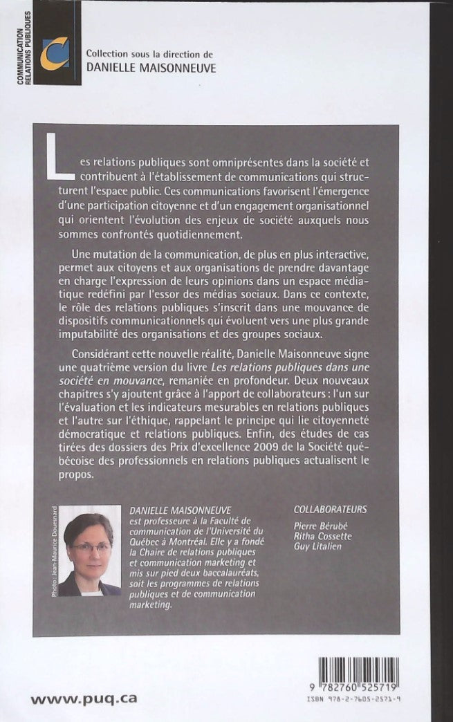 Livre Les relations publiques dans une société en mouvance (4e édition) - Danielle Maisonneuve (L...