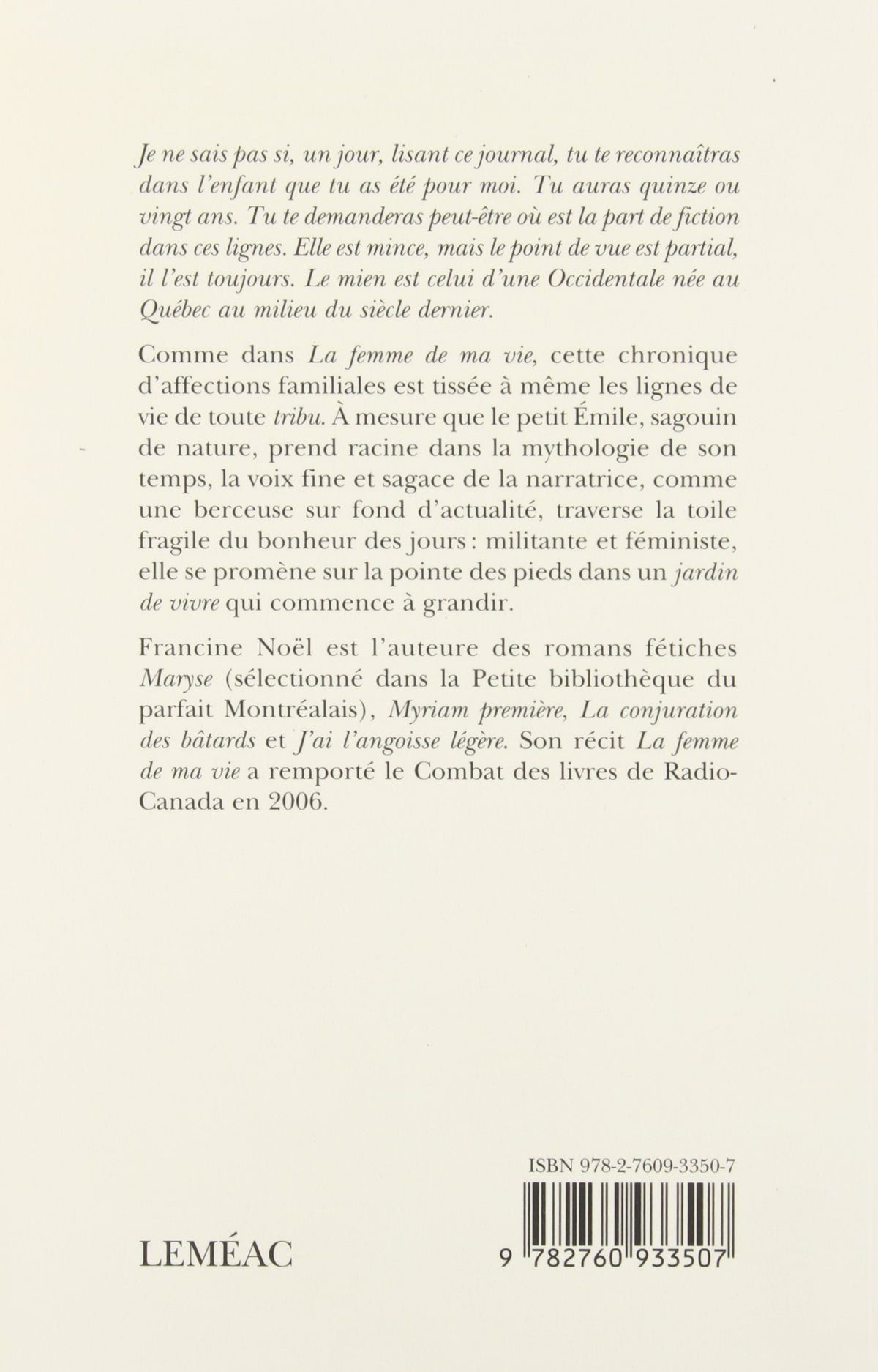 Livre Le jardin de ton enfance (Francine Noël) (Livre d'occasion) - ISBN 2760933504