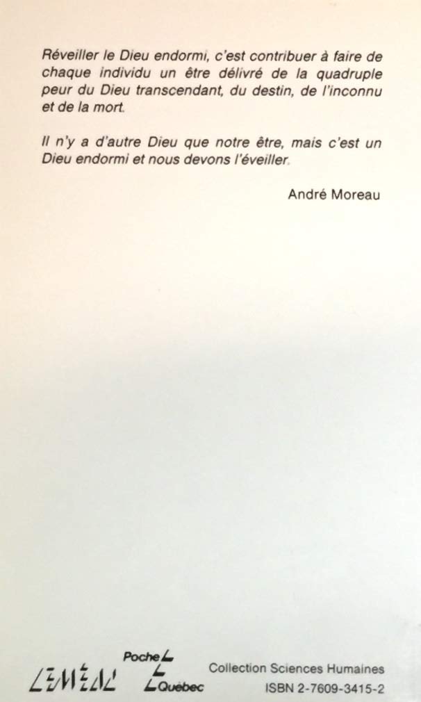 Livre Pour réveiller le dieu endormi - André Moreau (Livre d'occasion) - ISBN 2760934152