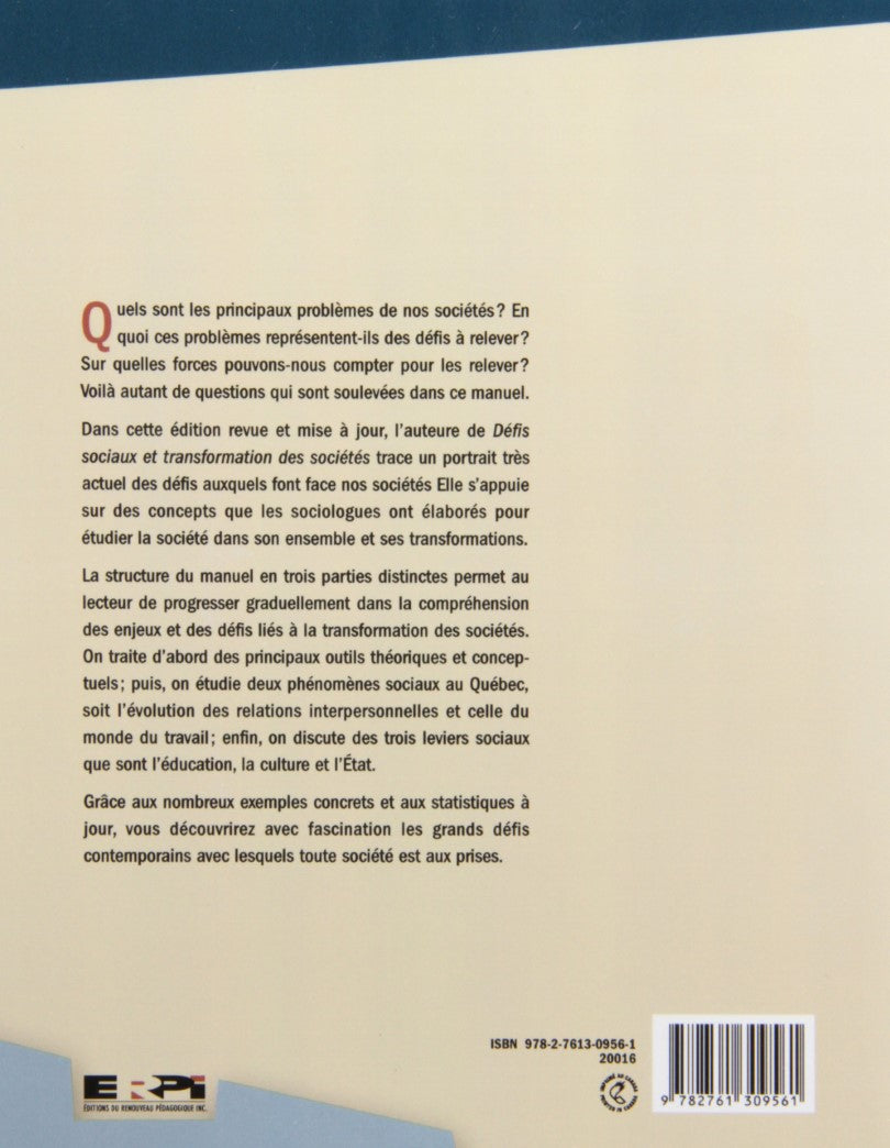 Livre Défis sociaux et transformation des sociétés - Raymonde G. Savard (Livre d'occasion) - ISBN...