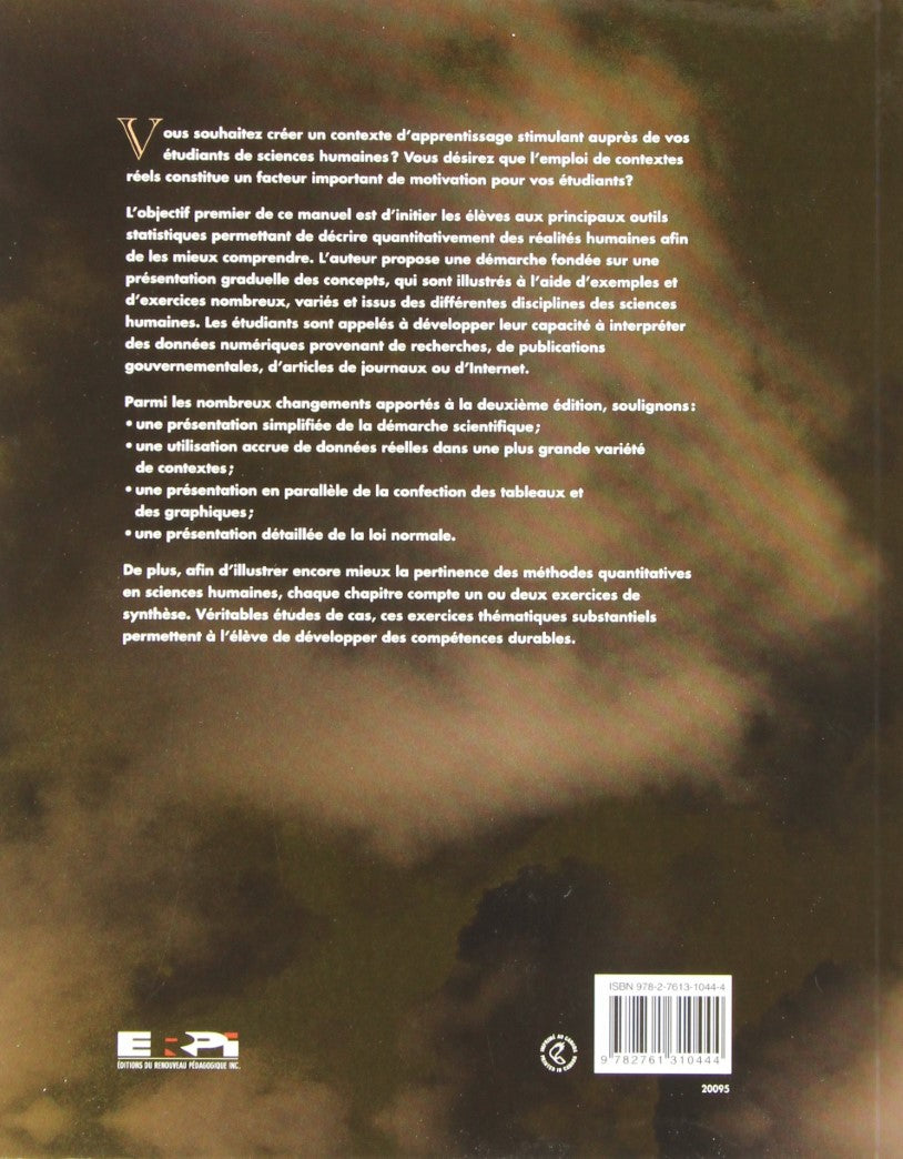 Livre Méthodes quantitatives : Applications à la recherche en sciences humaines - Luc Amyotte (Li...