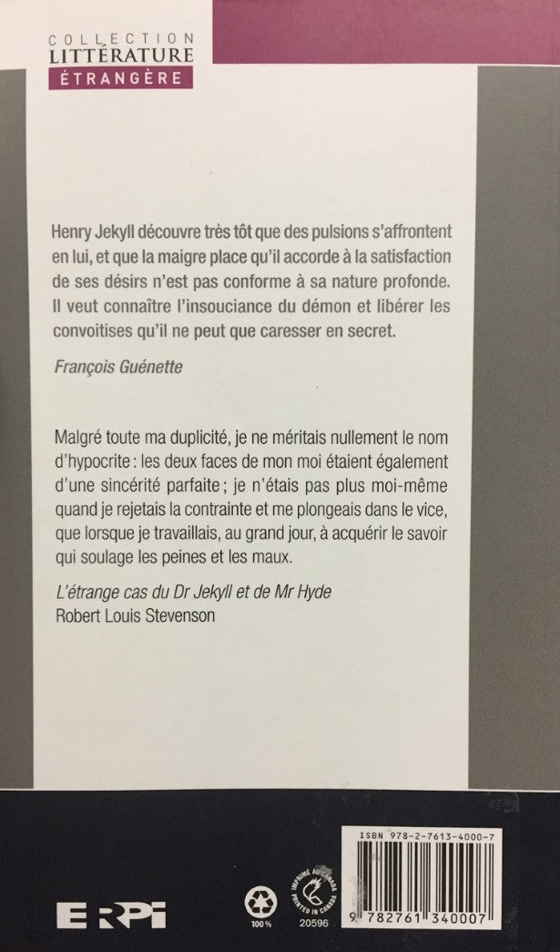 L'étrange cas du Dr Jekyll et de Mr Hyde (Robert Louis Stevenson)