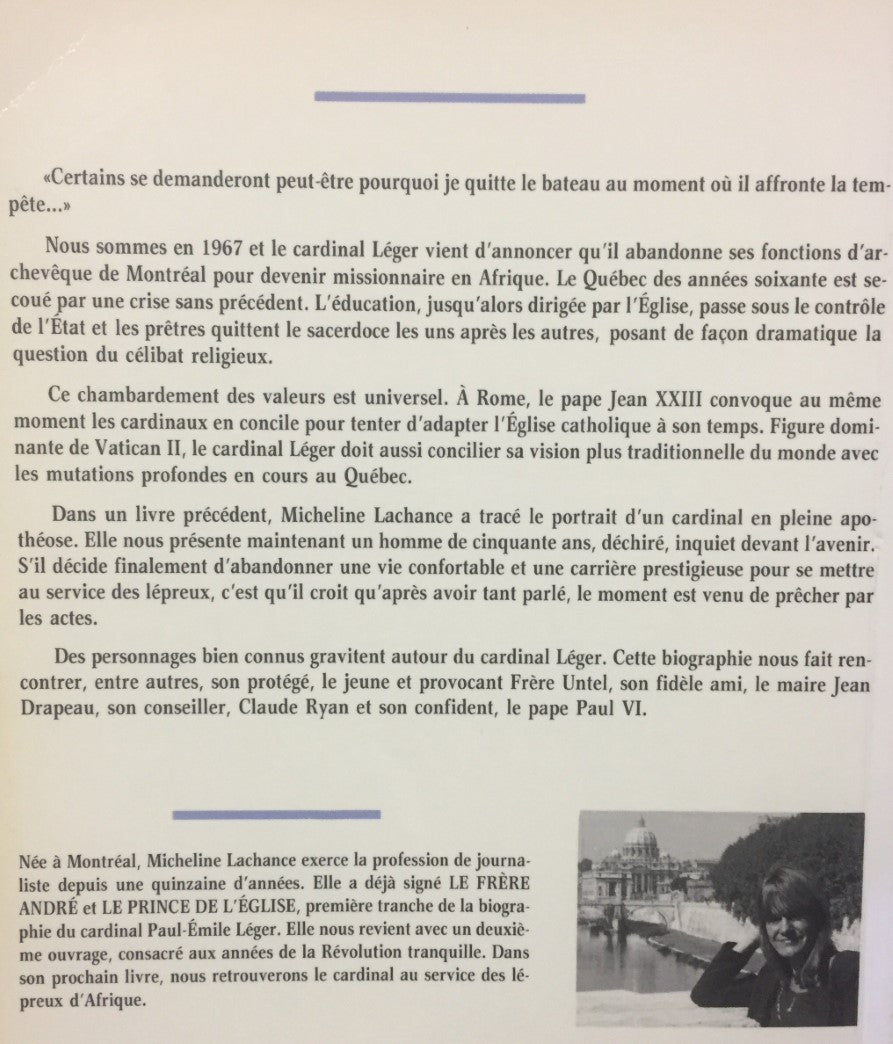 Livre Dans la tempête : Le Cardinal Léger et la sévolution tranquille - Micheline Lachance (Livre...