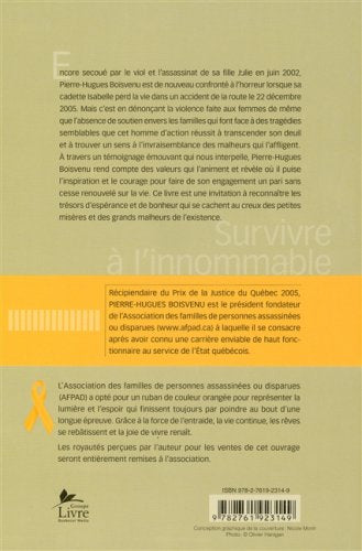 Livre Survivre à l'innommable et reprendre le pouvoir sur sa vie (Pierre-Hugues Boisvenu) (Livre...