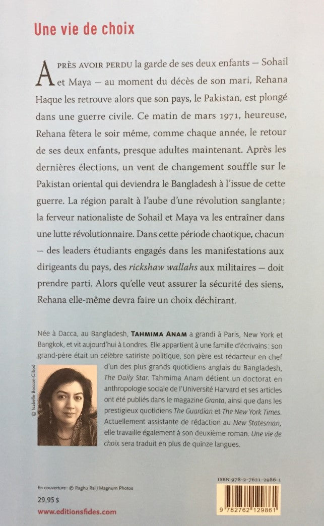 Livre Une vie de choix - Tahmima Anam (Livre d'occasion) - ISBN 2762129869