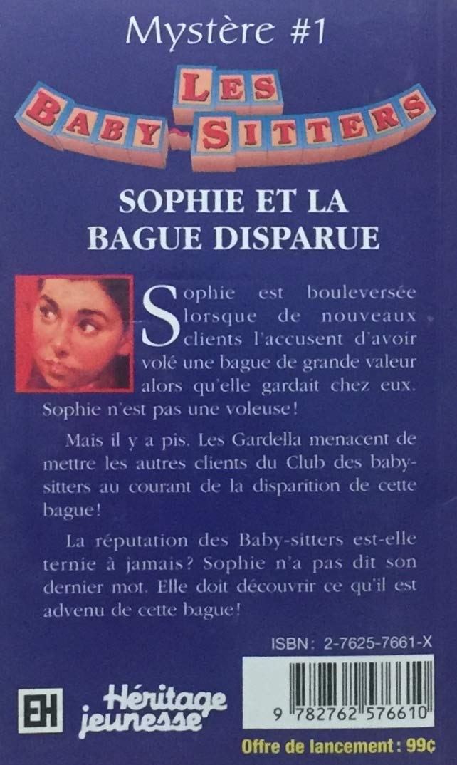 Les Baby-Sitters (Série Mystère) # 1 : Sophie et la bague disparue (Ann M. Martin)