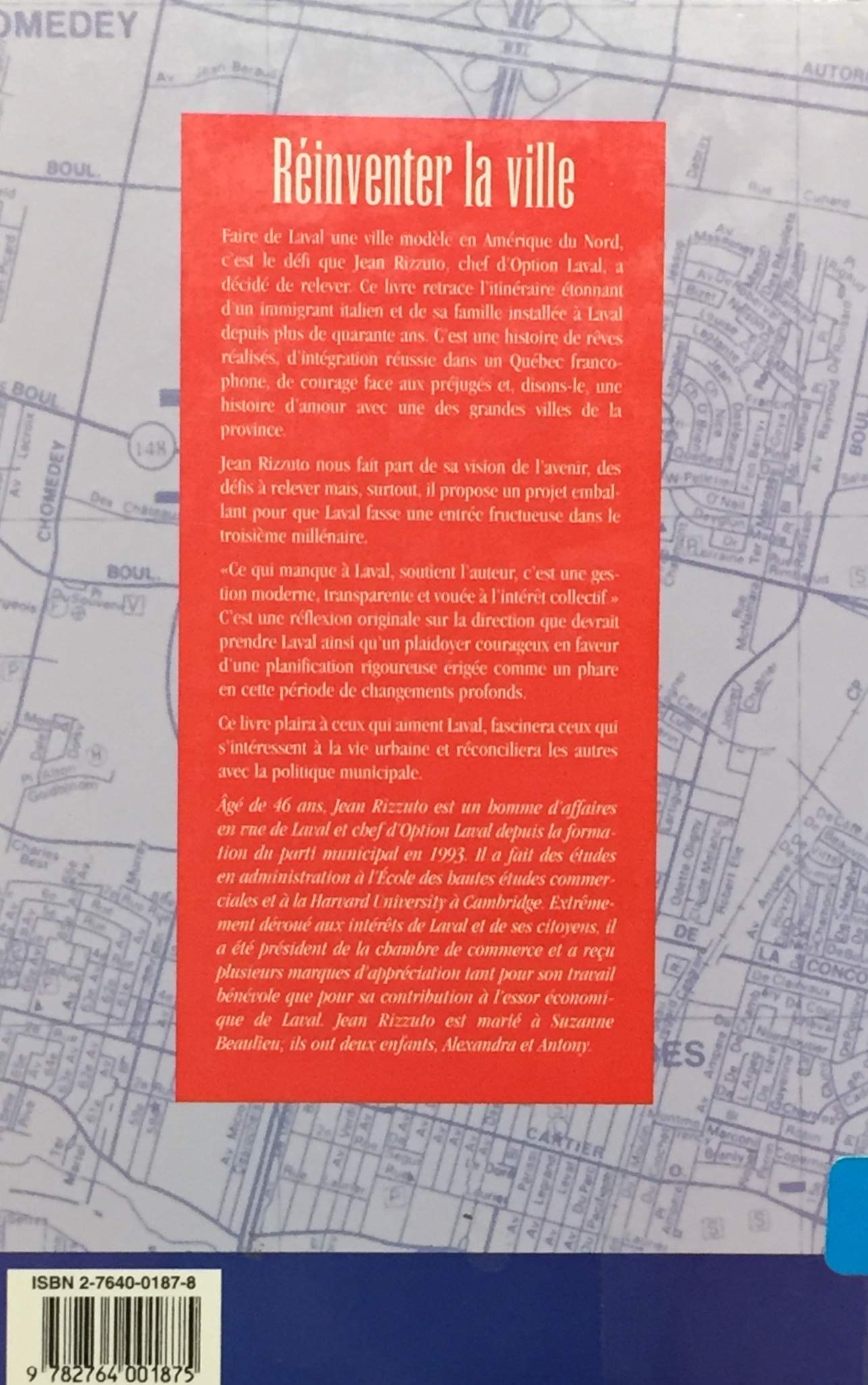 Livre Réinventer la ville : Comment faire de Laval le modèle dont rêve le Québec - Jean Rizzuto (...