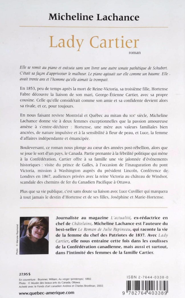 Livre Lady Cartier (Micheline Lachance) (Livre d'occasion) - ISBN 2764403380
