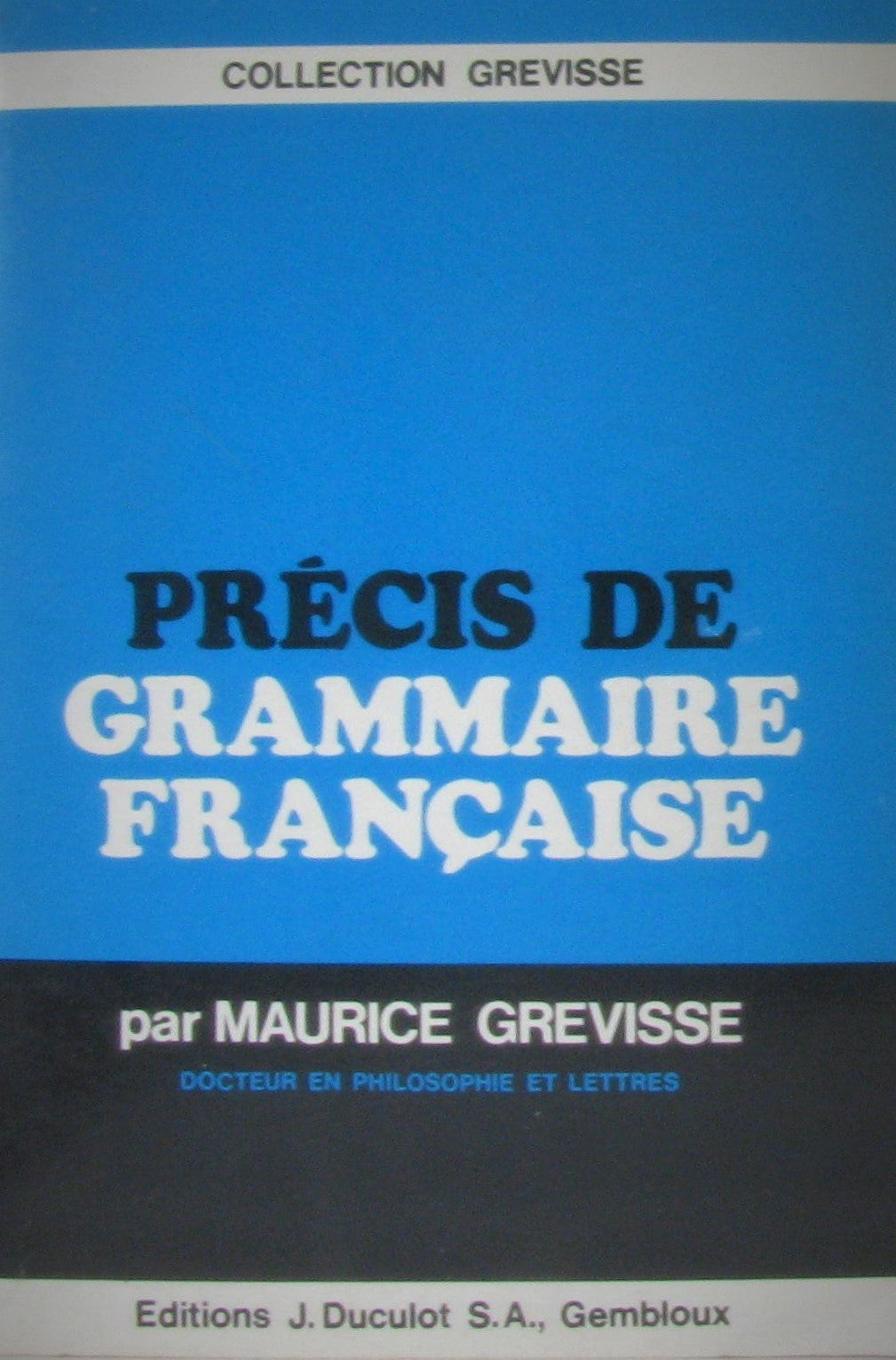 Livre Précis de grammaire française - Maurice Grevisse (Livre d'occasion) - ISBN 2801100188