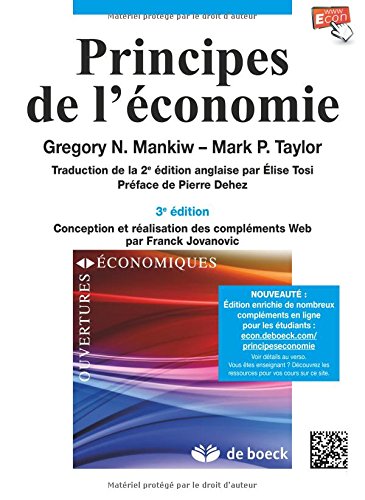 Livre Principe de l'économie - Gregory N. Mankiw (Livre d'occasion) - ISBN 2804175170