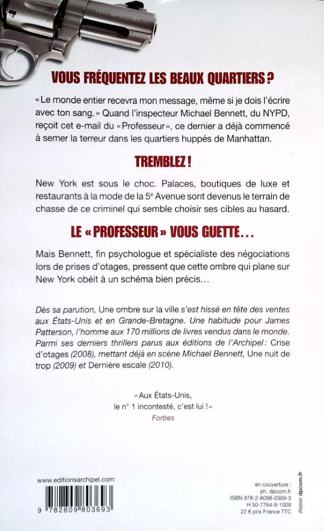 Livre Une ombre sur la ville - James Patterson (Livre d'occasion) - ISBN 2809803692