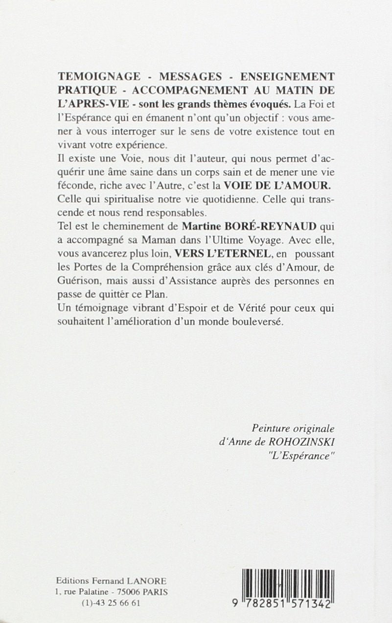 Livre Vers l'éternel - Martine Boré-Reynaud (Livre d'occasion) - ISBN 2851571346