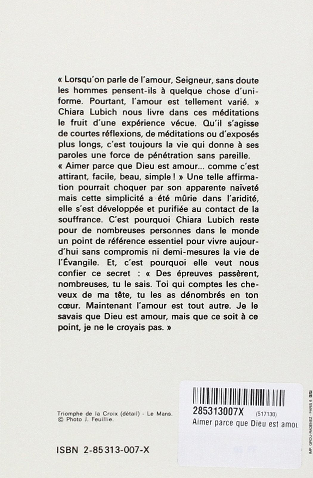 Livre Aimer : Parce que Dieu est amour - Chiara Lubich (Livre d'occasion) - ISBN 285313007X