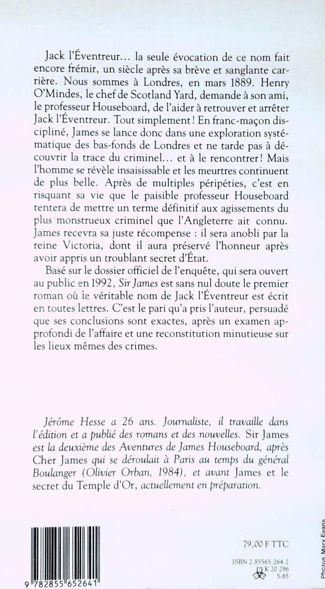 Livre Sir James - Jérôme Hesse (Livre d'occasion) - ISBN 2855652642