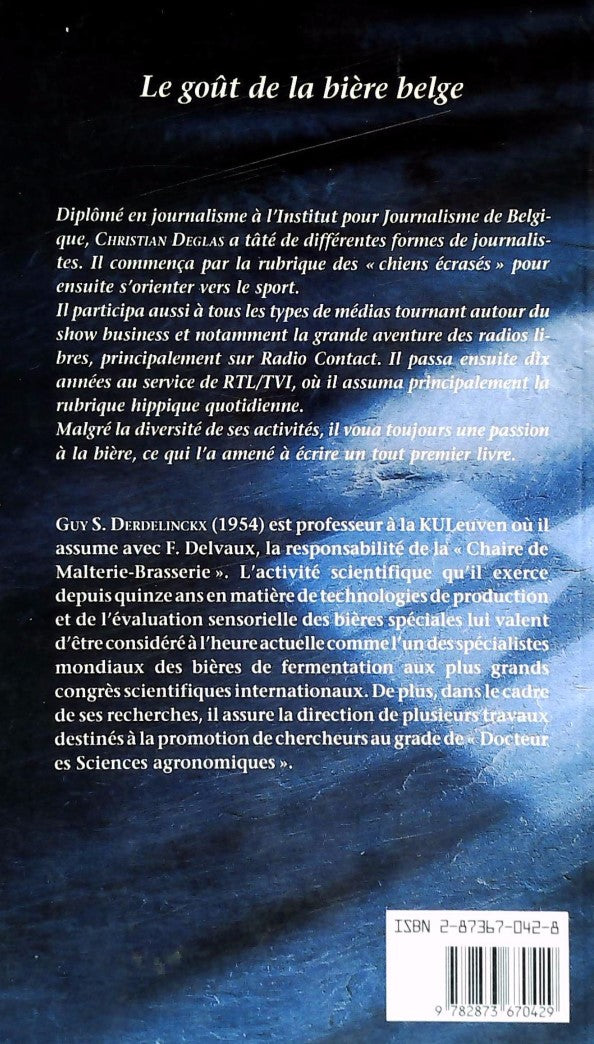 Livre Le goût de la bière belge - Christian Deglas (Livre d'occasion) - ISBN 2873670428
