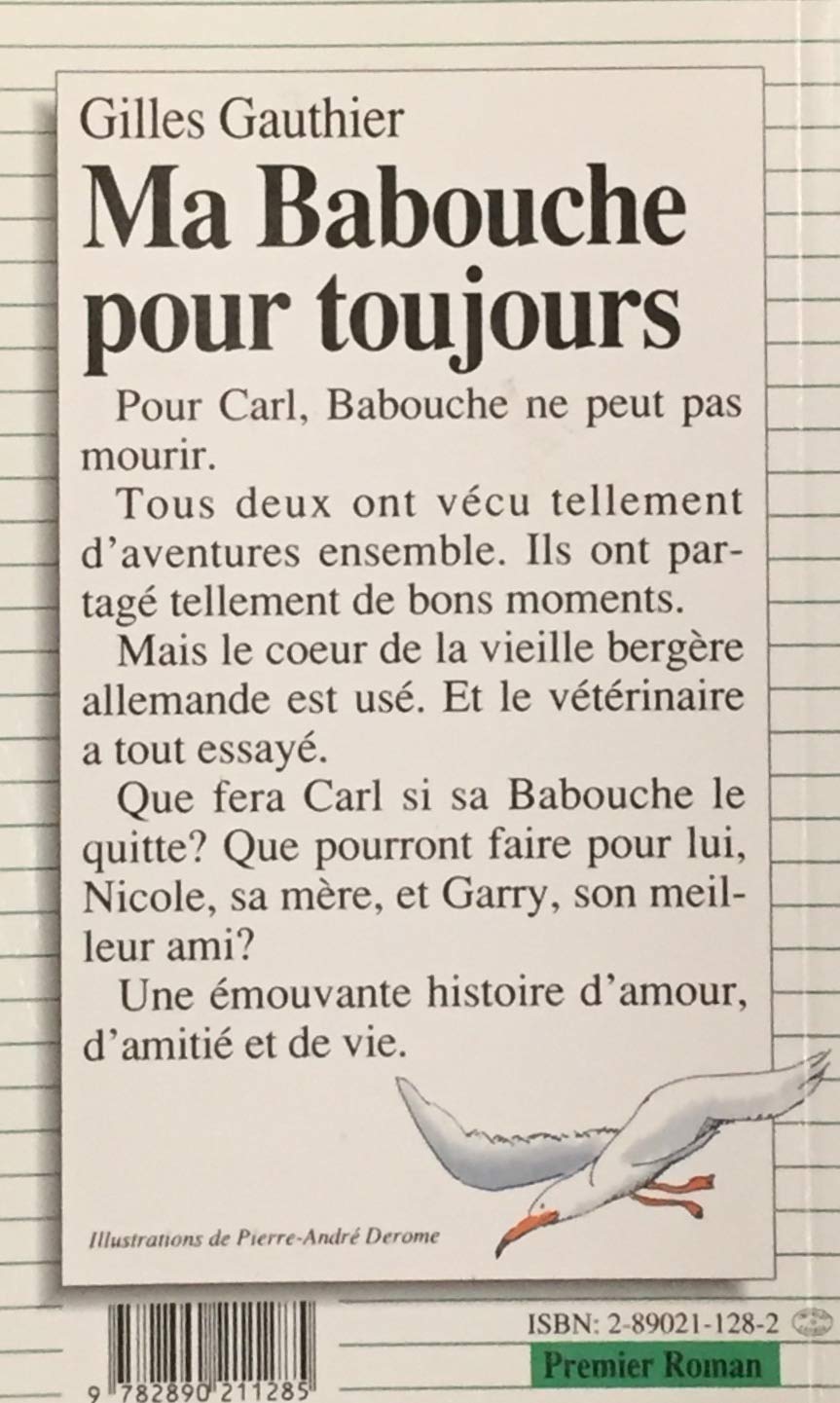 Livre Ma Babouche pour toujours - Gilles Gauthier (Livre d'occasion) - ISBN 2890211282