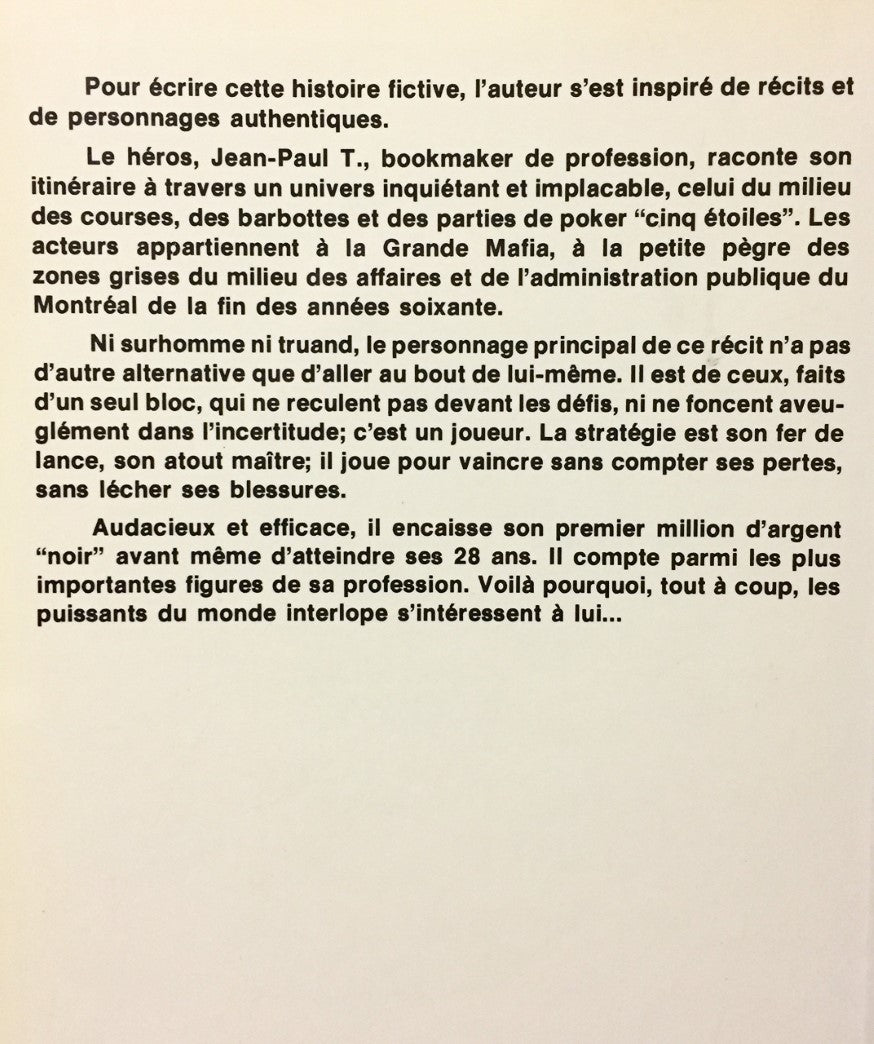 Livre Le bookie - Sergio Leon (Livre d'occasion) - ISBN 2890290328