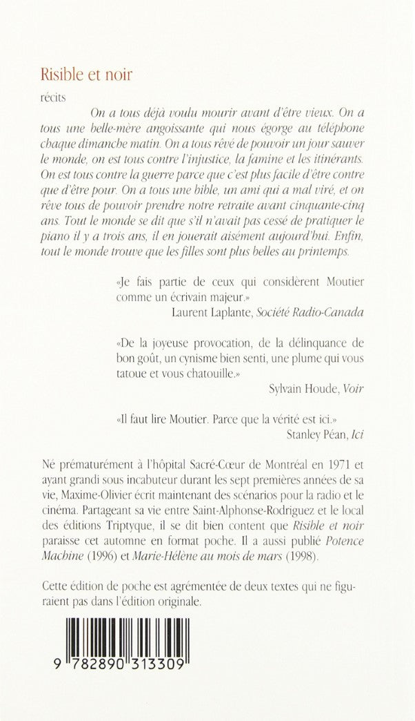 Livre Risible et noir (Maxime-Olivier Moutier) (Livre d'occasion) - ISBN 2890313301