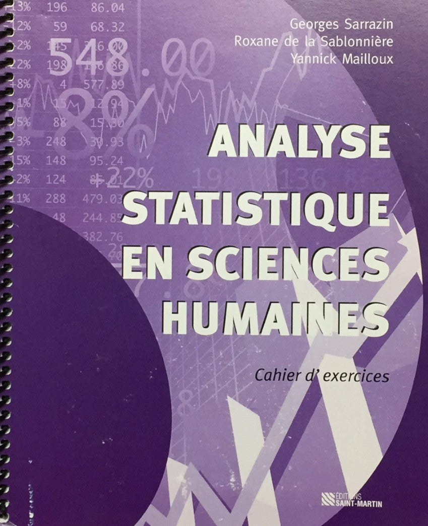 Livre Analyse statistique en sciences humaines : Cahier d'exercices - Georges Sarrazin (Livre d'o...