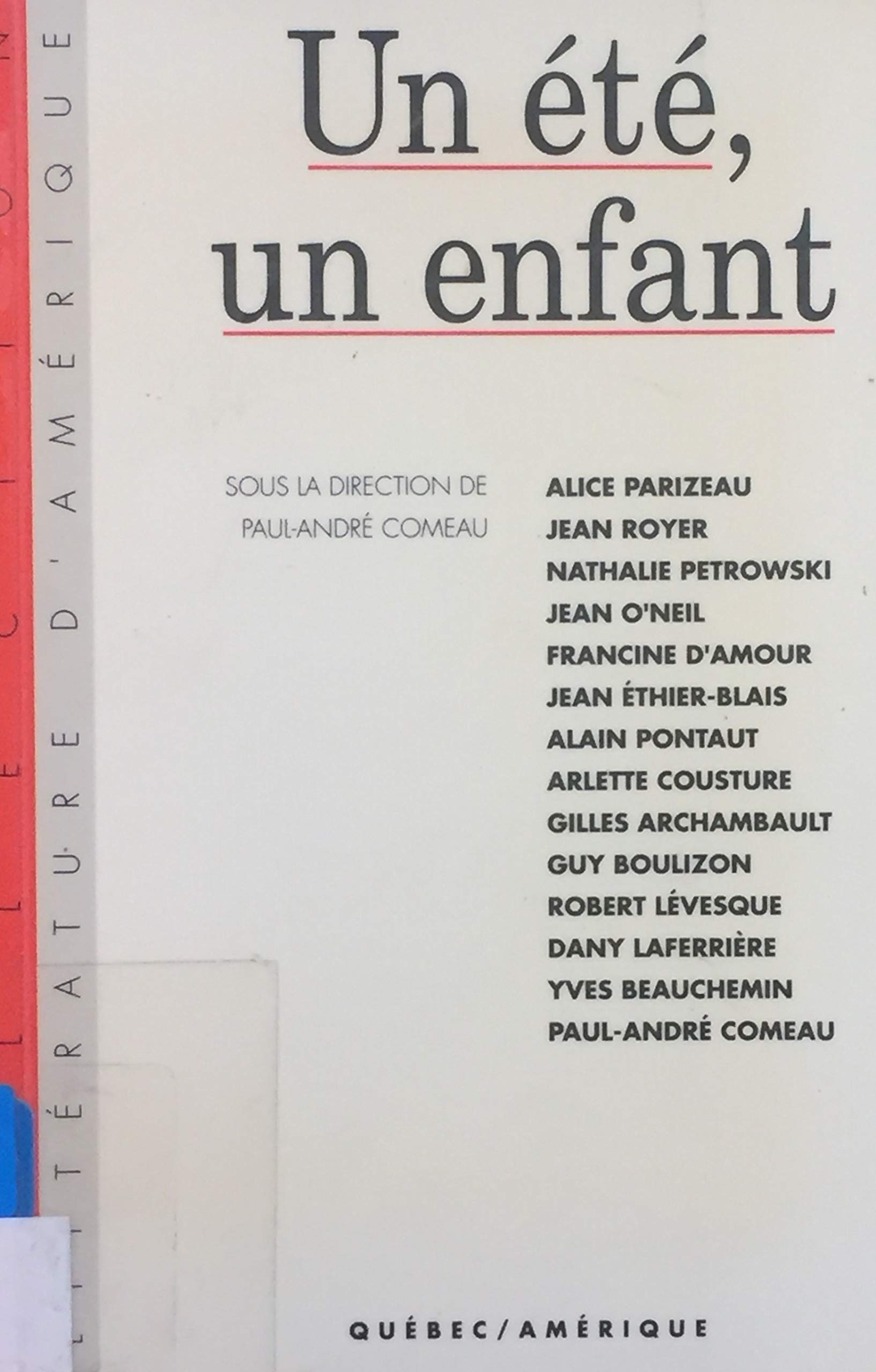 Livre ISBN 2890375196 Un été, un enfant