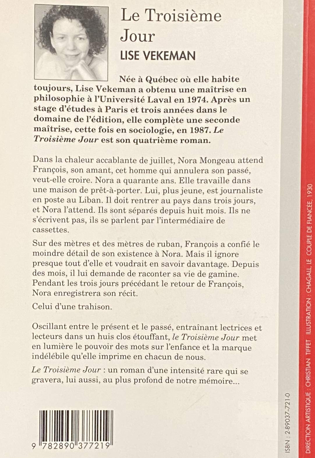 Livre Le troisième jour - Lise Vekeman (Livre d'occasion) - ISBN 2890377210