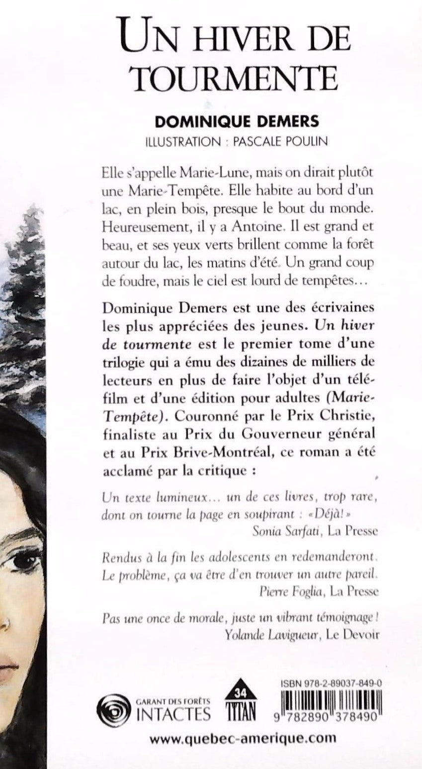 Marie-Lune # 1 : Un hiver de tourmente (Dominique Demers)